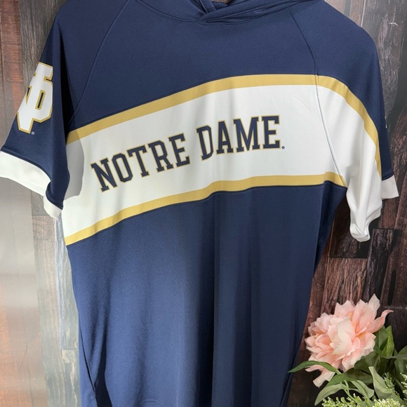 Notre Dame Navy and Gold Shirt Sleeve Hoodie- Under Armour - Picture 1 of 4